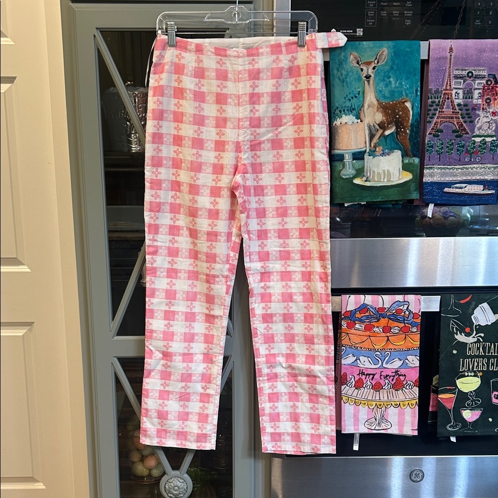 Rachel Antonoff Pink and White Checkered Gingham Pants
